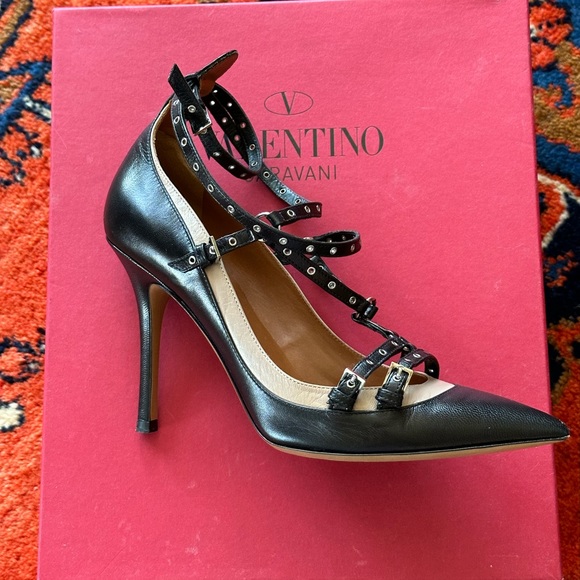 Authentic Valentino High Heels Pumps Black Leather - Picture 5 of 11